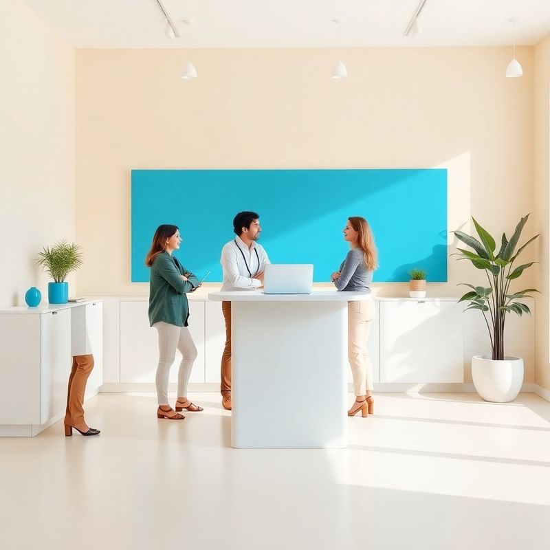 Team di leadership riunito intorno a un tavolo alto in un ufficio italiano luminoso